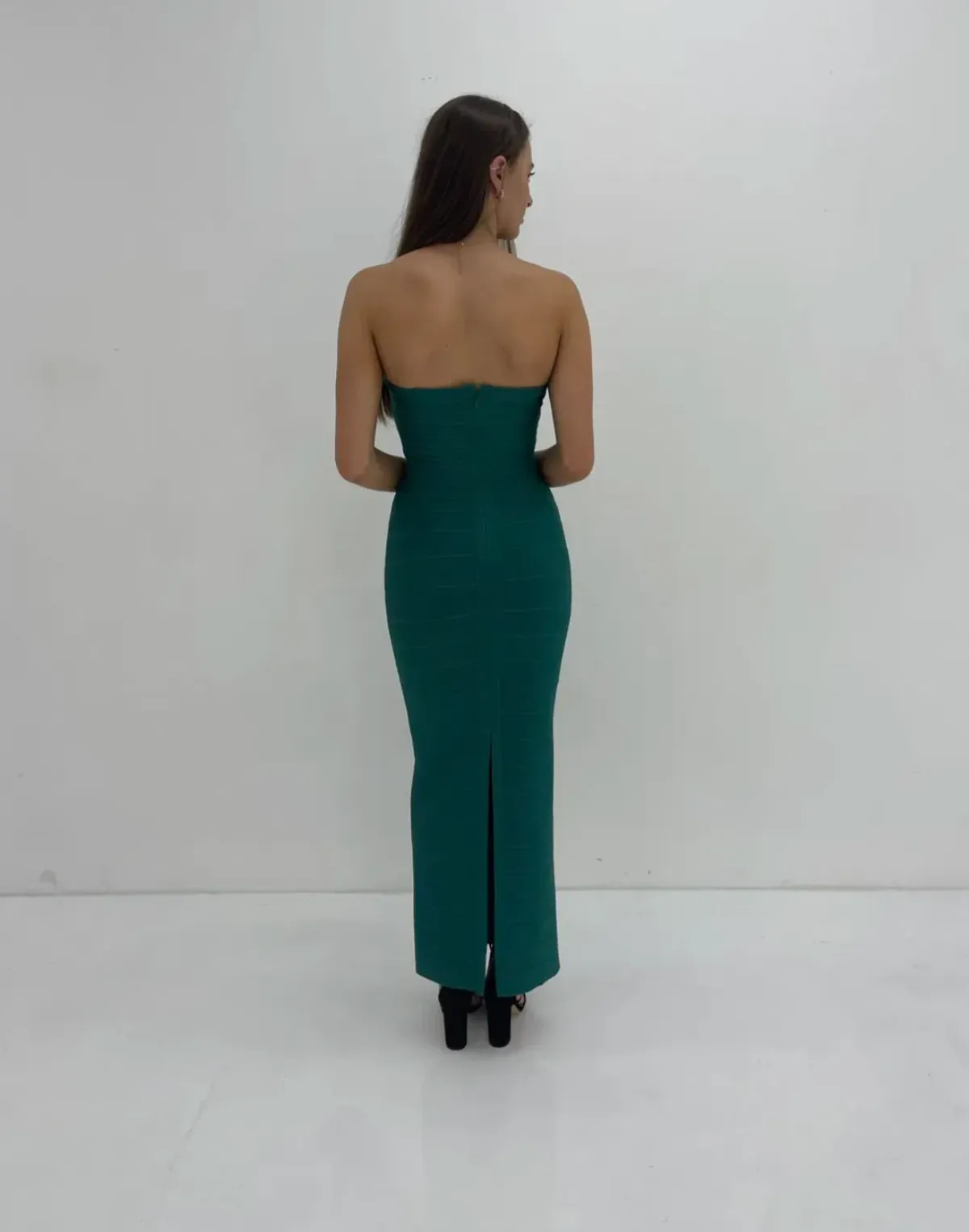 Herve Leger Strapless Gown Jade Size S / AU 8 - Image 6