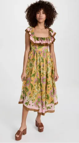 Alemais Winnie Ruffle Midi Dress Floral Size 10 for rent on The Volte - image 2