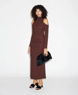 Lover Kienna Textured Dress Brown Size AU 10 for rent on The Volte - image 3