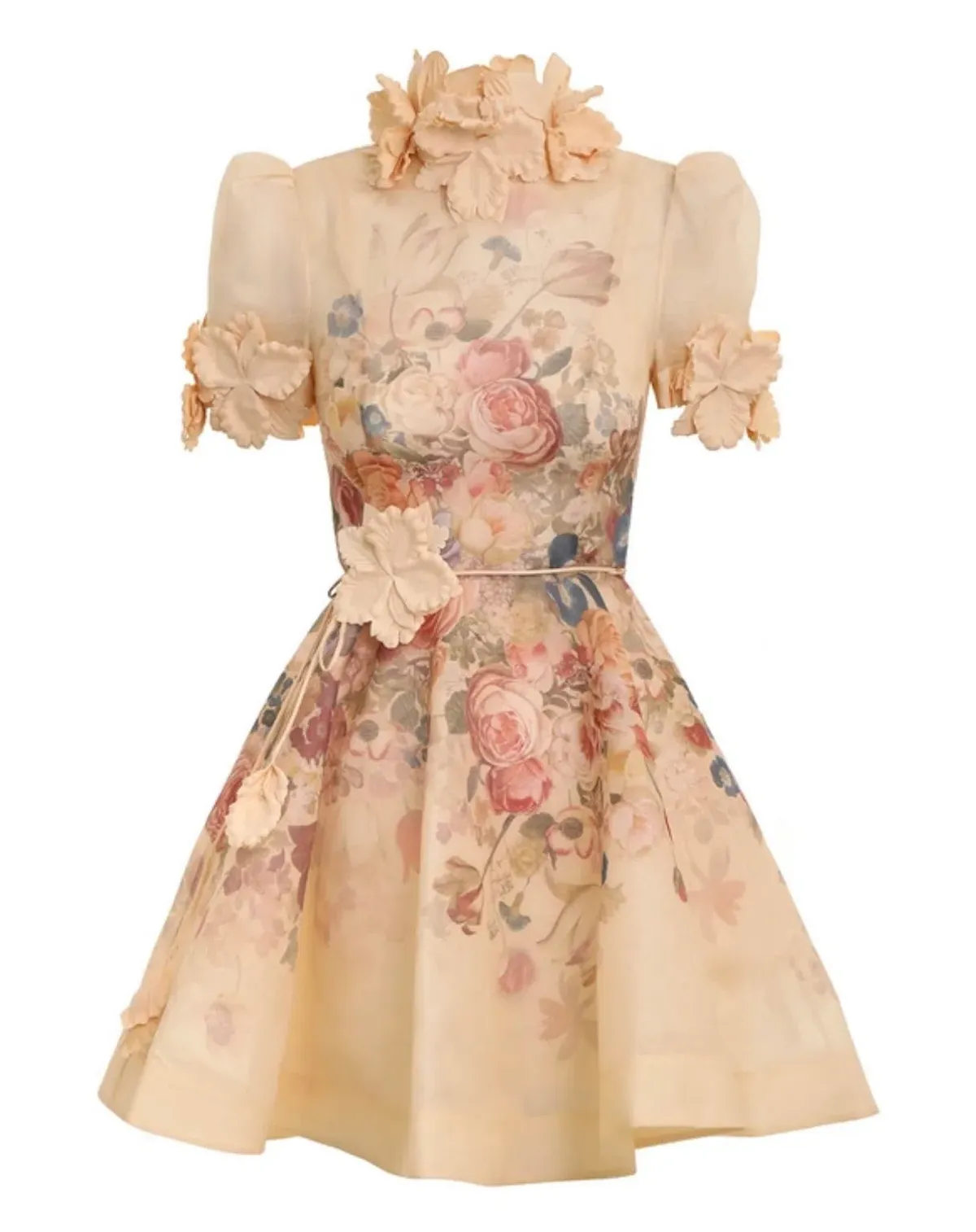Zimmermann Luminosity Lift Off Flower Mini Dress Morisot Cream Print Size 1 / AU 10 - Image 3