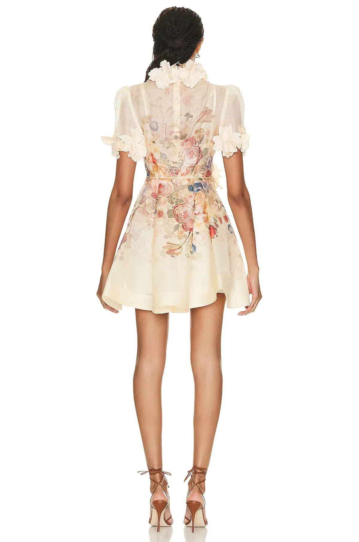 Zimmermann Luminosity Lift Off Flower Mini Dress Morisot Cream Print Size 1 / AU 10 - Image 2