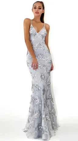 Studio Minc Silver Jadore Dress Sequin Size 6 for rent on The Volte - image 1