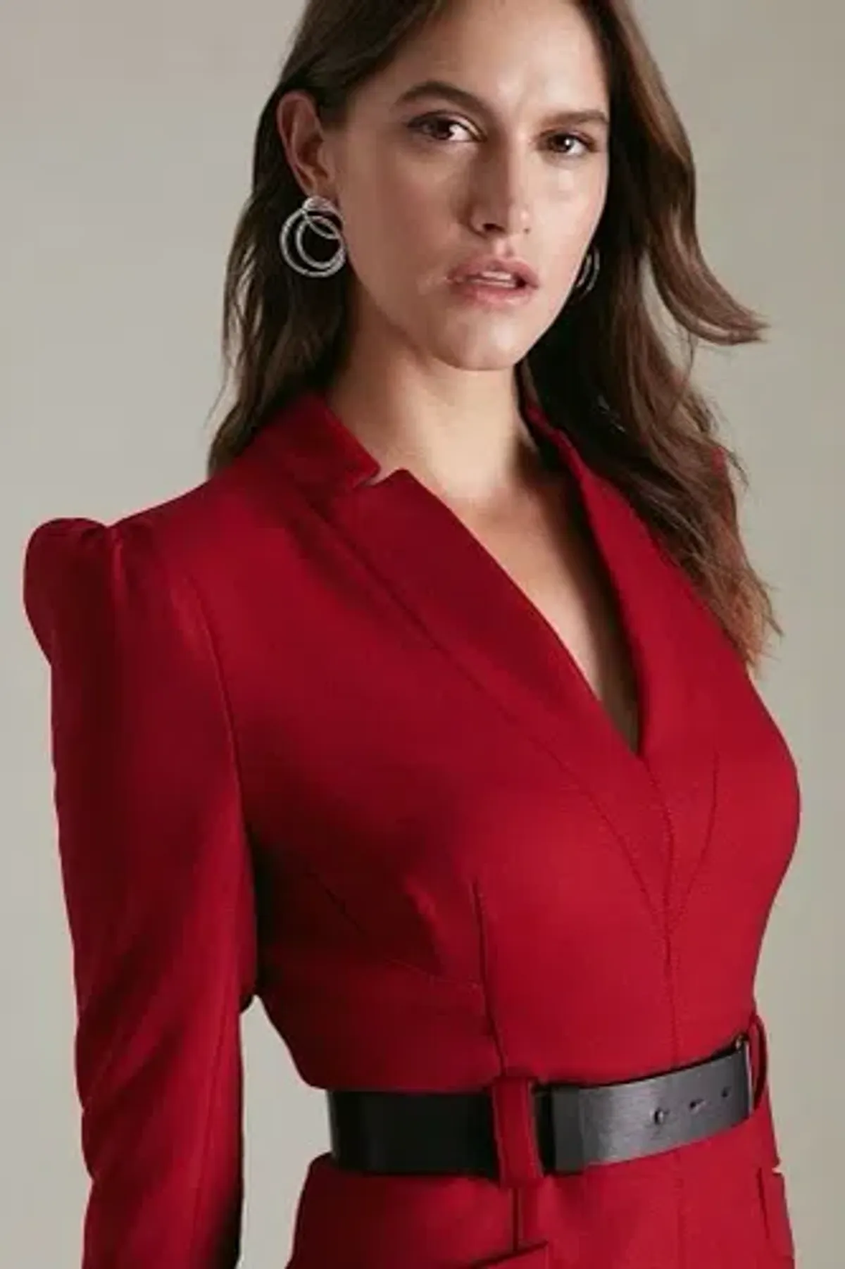 Karen Millen Forever Midi Dress in Red Size 10 - Image 2