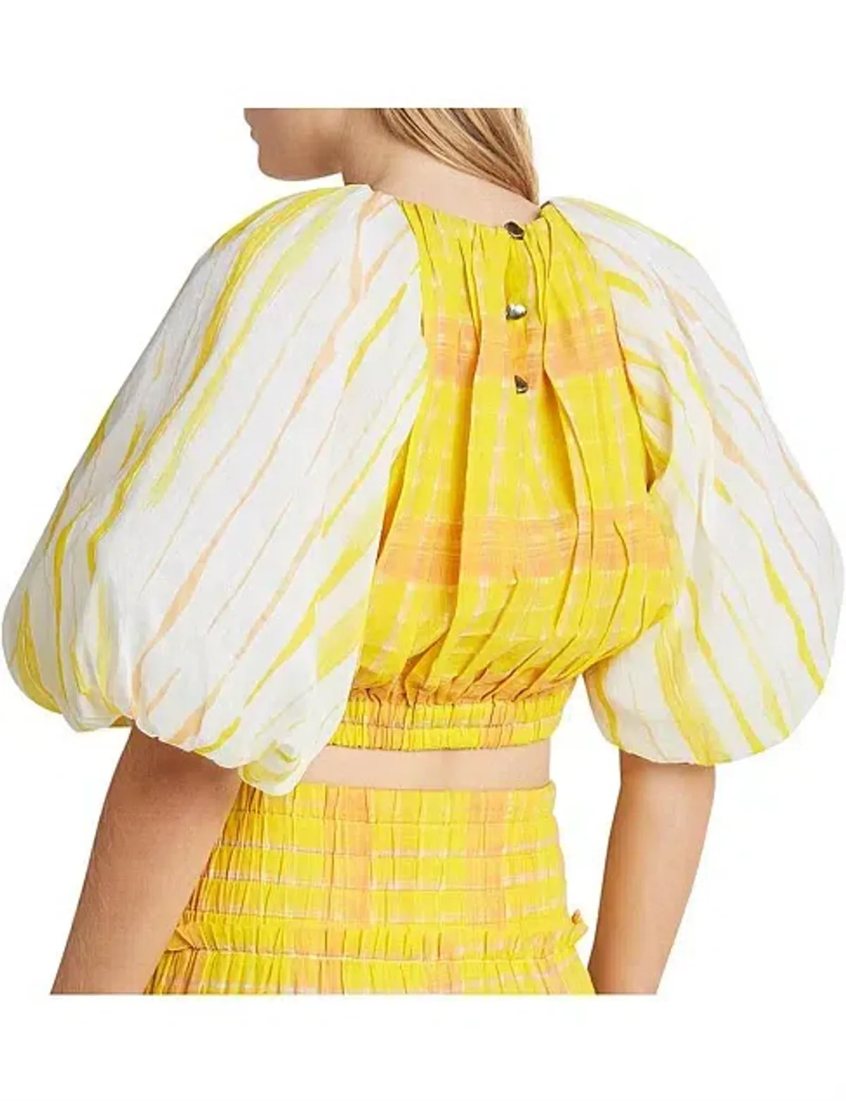Aje Wilderness Crop Top & Skirt Set Yellow Check Size 10/12 - Image 5