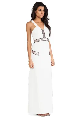 Bariano Lumier Queen Serpent Maxi Dress White Size 6 for rent on The Volte - image 1