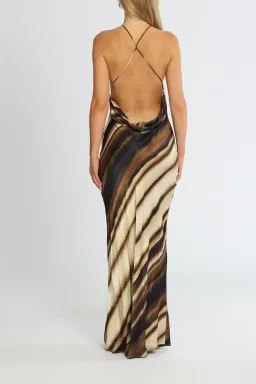 Bec & Bridge Watercolour Maxi Dress Brown/Cream Print Size 12 for rent on The Volte - image 3