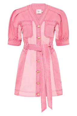 AJE Shades Pink Denim Dress Two Tone Pink Size 6 for rent on The Volte - image 5