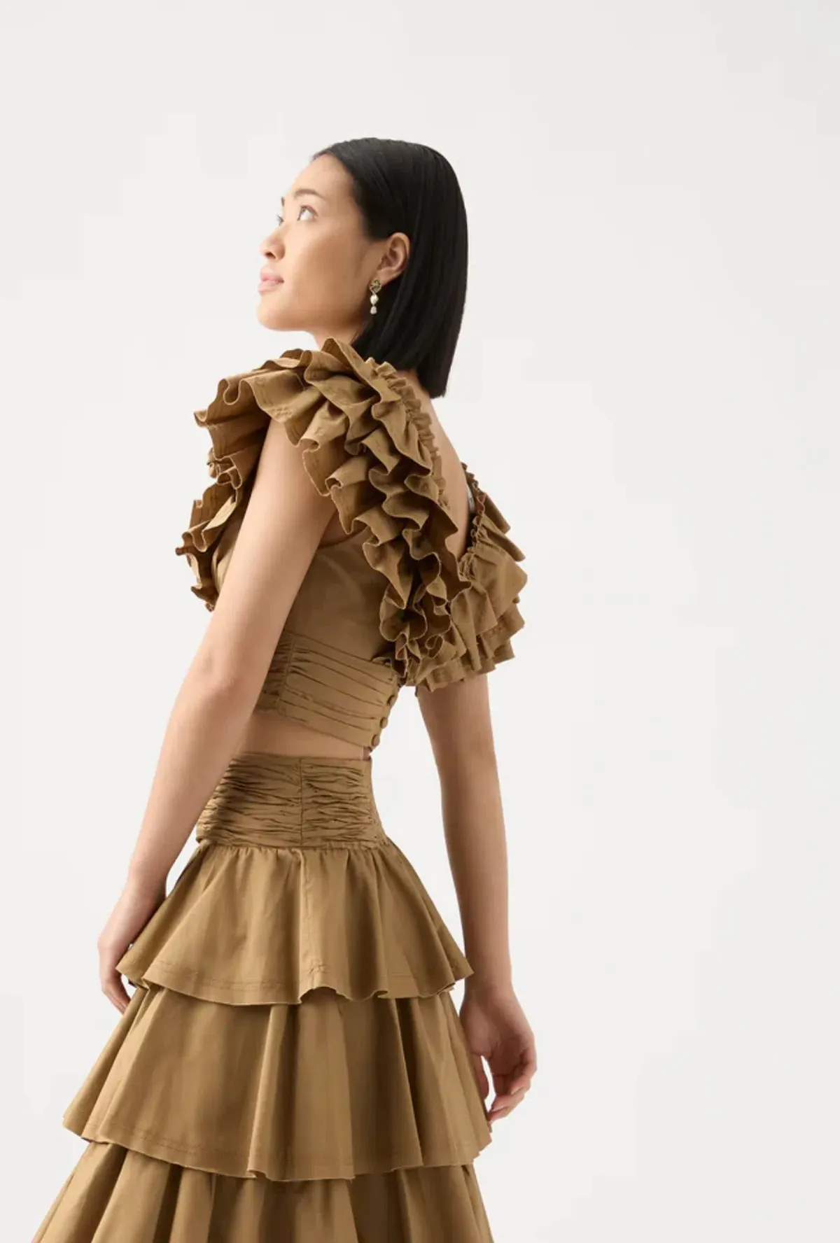 AJE  Rhythmic Frill Bodice Size 12 & Eleni Tiered Maxi Skirt Size 8 Set Willow  - Image 2