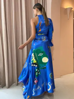 Alemais Soliel One Shoulder Midi Dress in Cobalt Size 8  for rent on The Volte - image 3