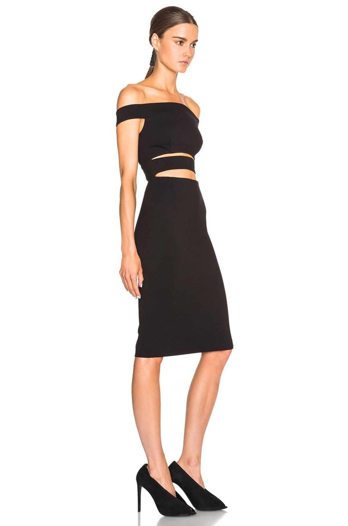 NICHOLAS THE LABEL // PONTI OFF SHOULDER STRAP DRESS - Image 2