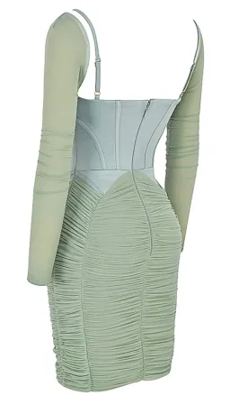 House Of CB Freyja Gathered Corset Dress Green Size XS / AU 6 for rent on The Volte - image 7