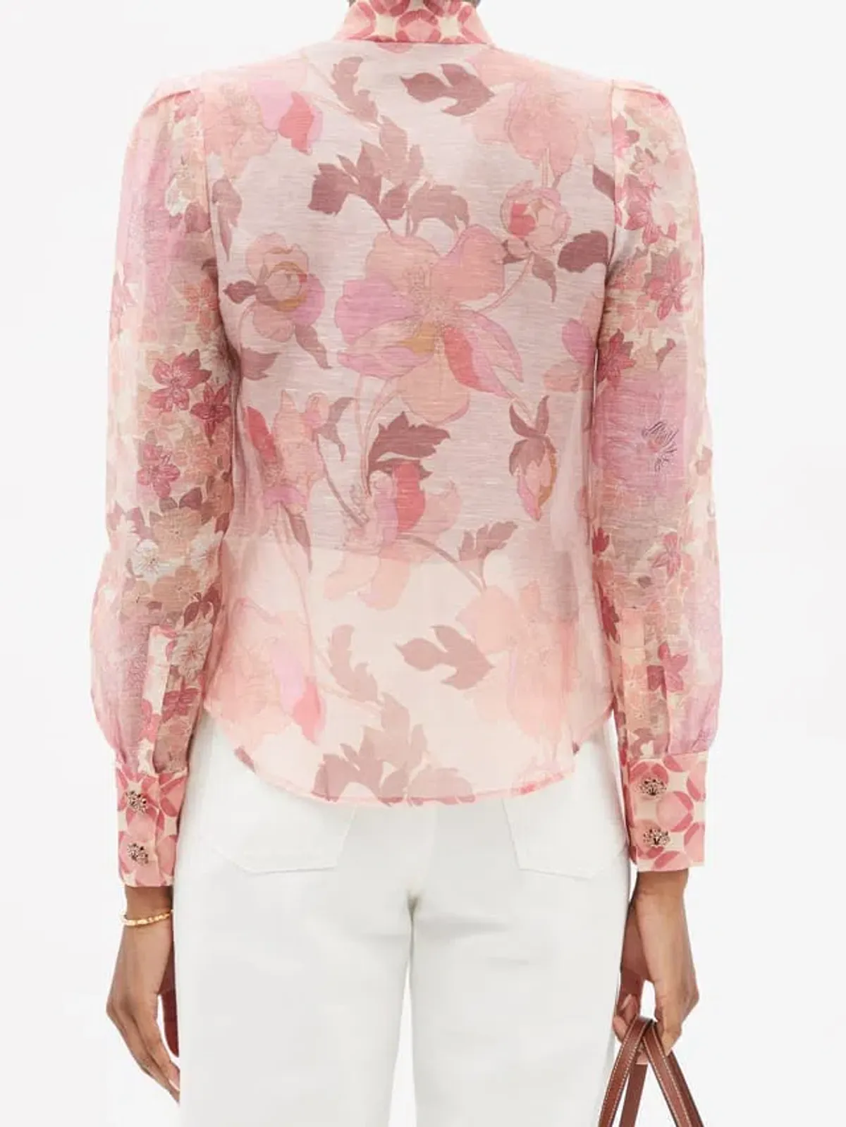 Zimmerman Concert Ruffle Linen And Silk Blend Pink Size 2 / AU 14 - Image 4