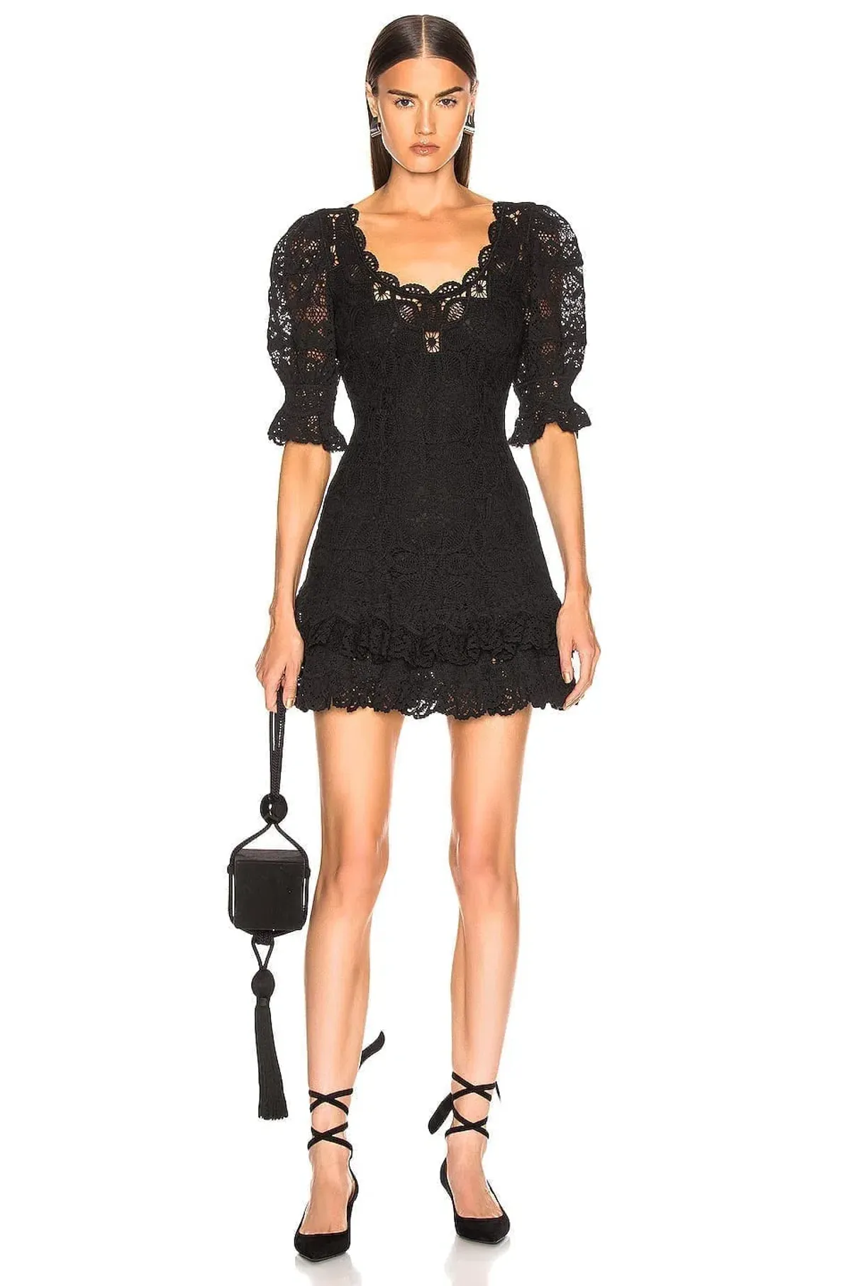 Jonathan Simkhai Crochet Lace Mini Dress Black Size 6 - Image 1