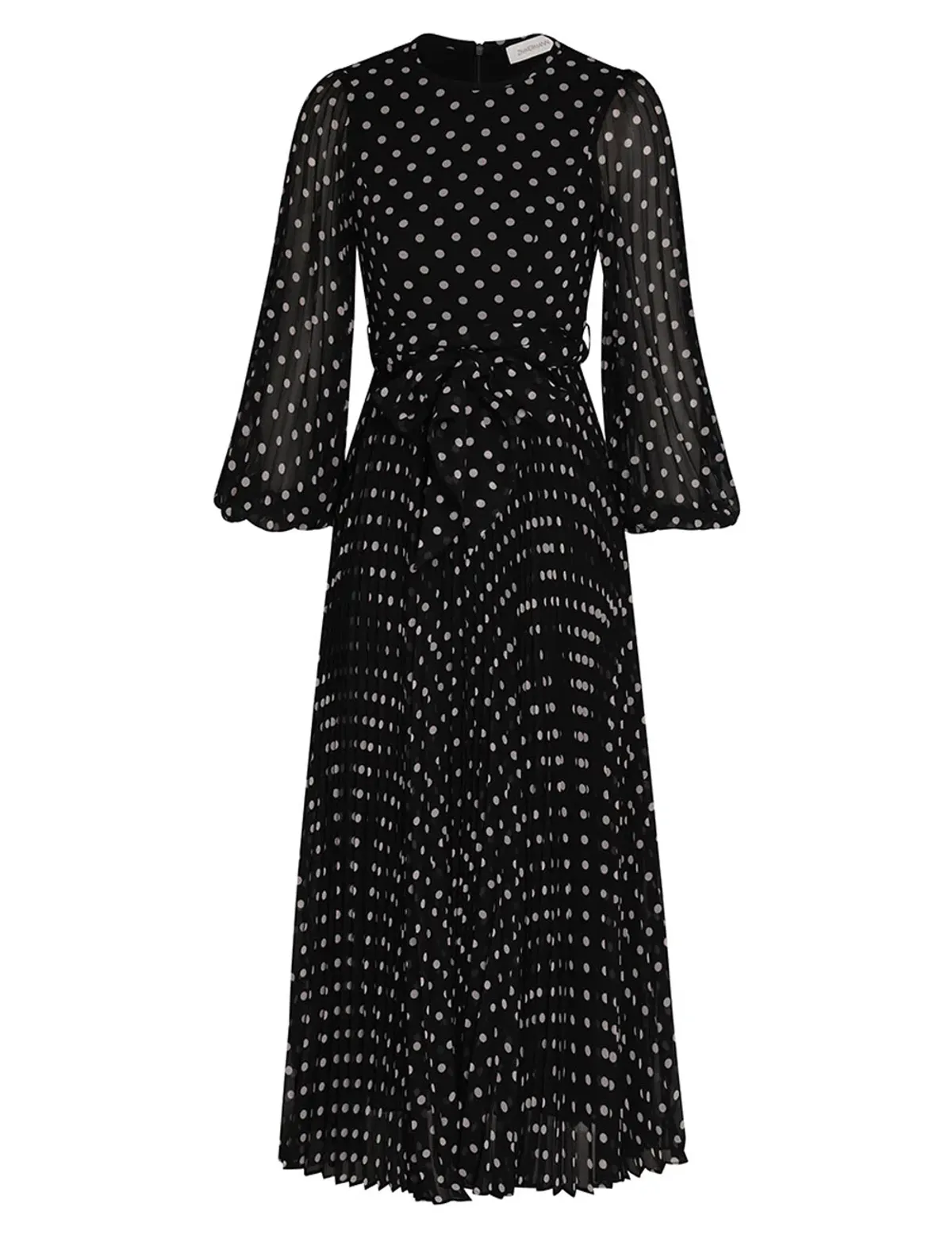 Zimmermann Sunray Long Sleeve Midi Dress in Black/Cream Dot Size 0 / AU 8 - Image 4