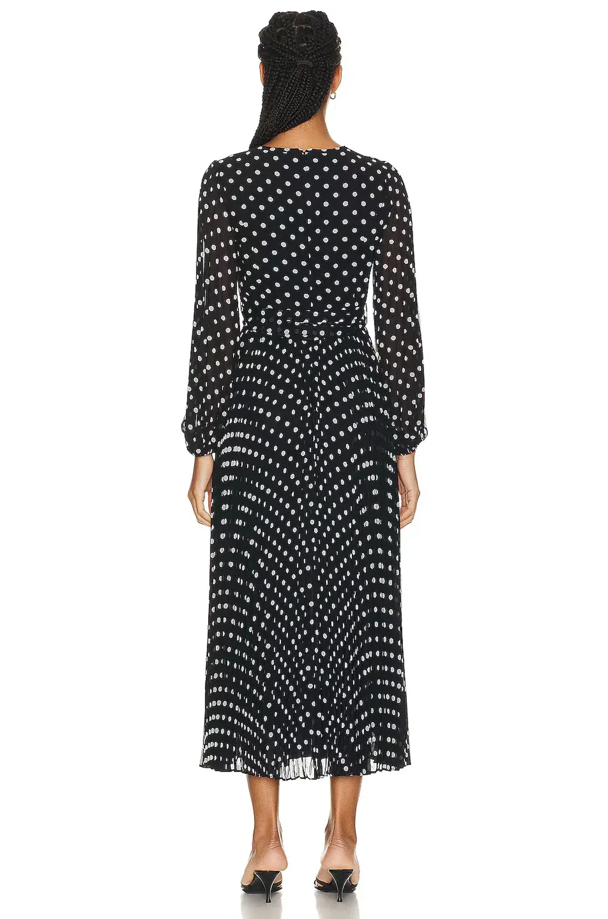 Zimmermann Sunray Long Sleeve Midi Dress in Black/Cream Dot Size 0 / AU 8 - Image 2
