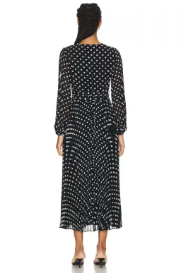 Zimmermann Sunray Long Sleeve Midi Dress in Black/Cream Dot Size 0 / AU 8 for rent on The Volte - image 2