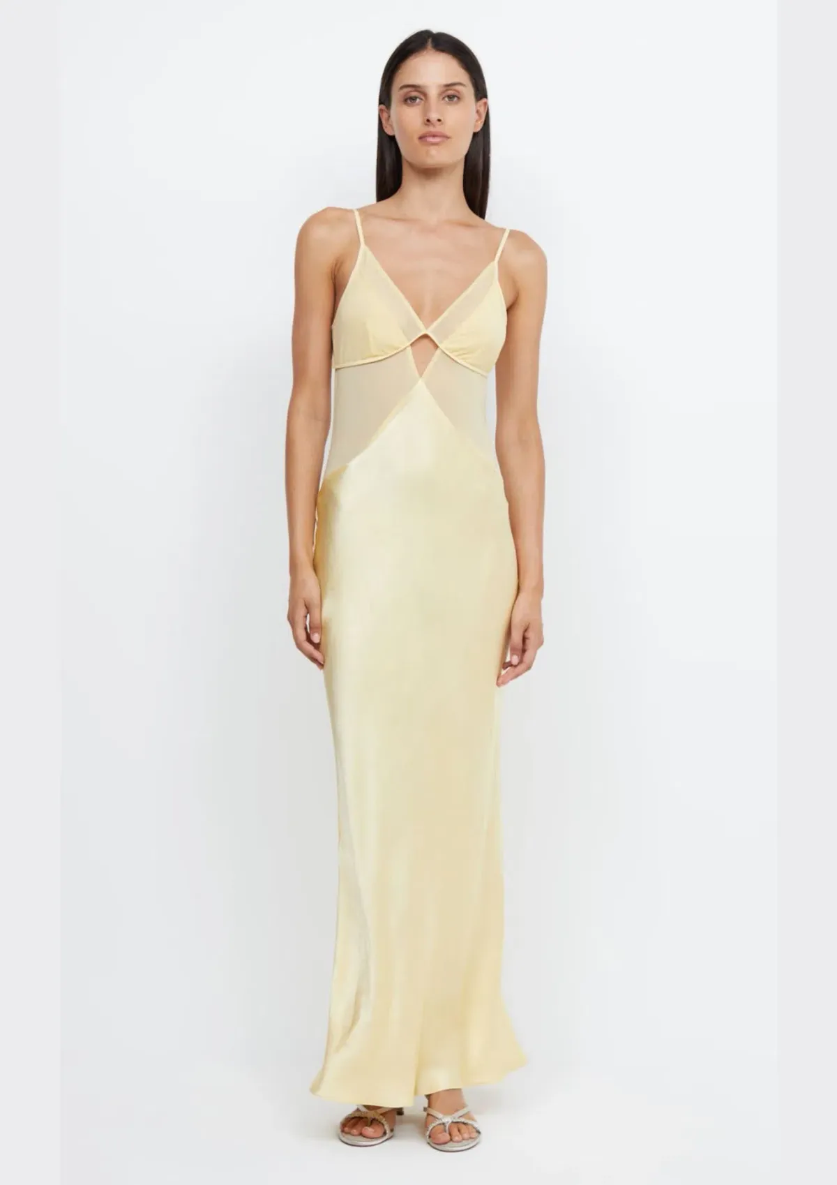 Bec & Bridge Margot V Maxi Dress Butter Yellow Size 8 AU - Image 1