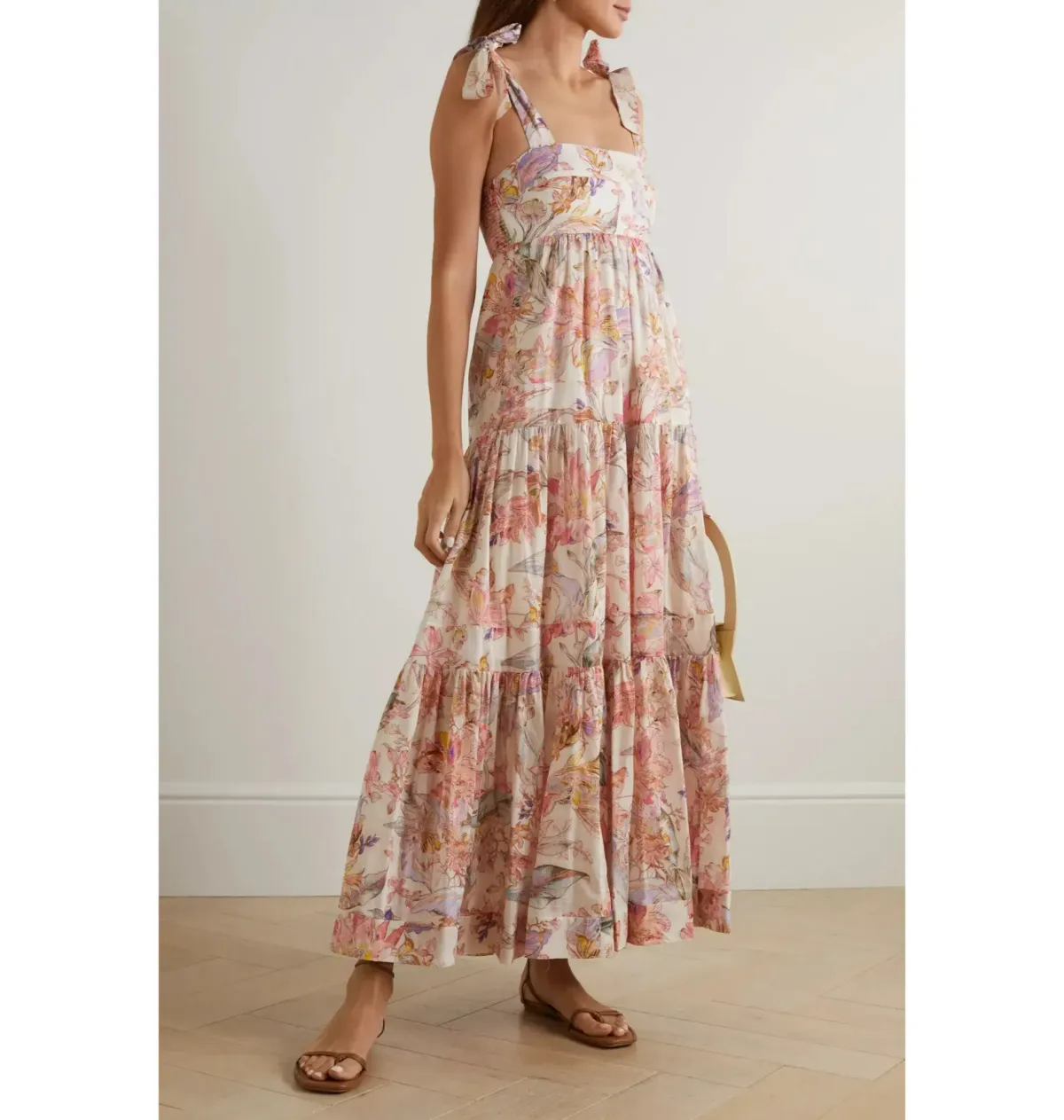Zimmermann Cira Tiered Cotton-voile Midi Dress Floral-Print Size 1 / AU 10 - Image 1