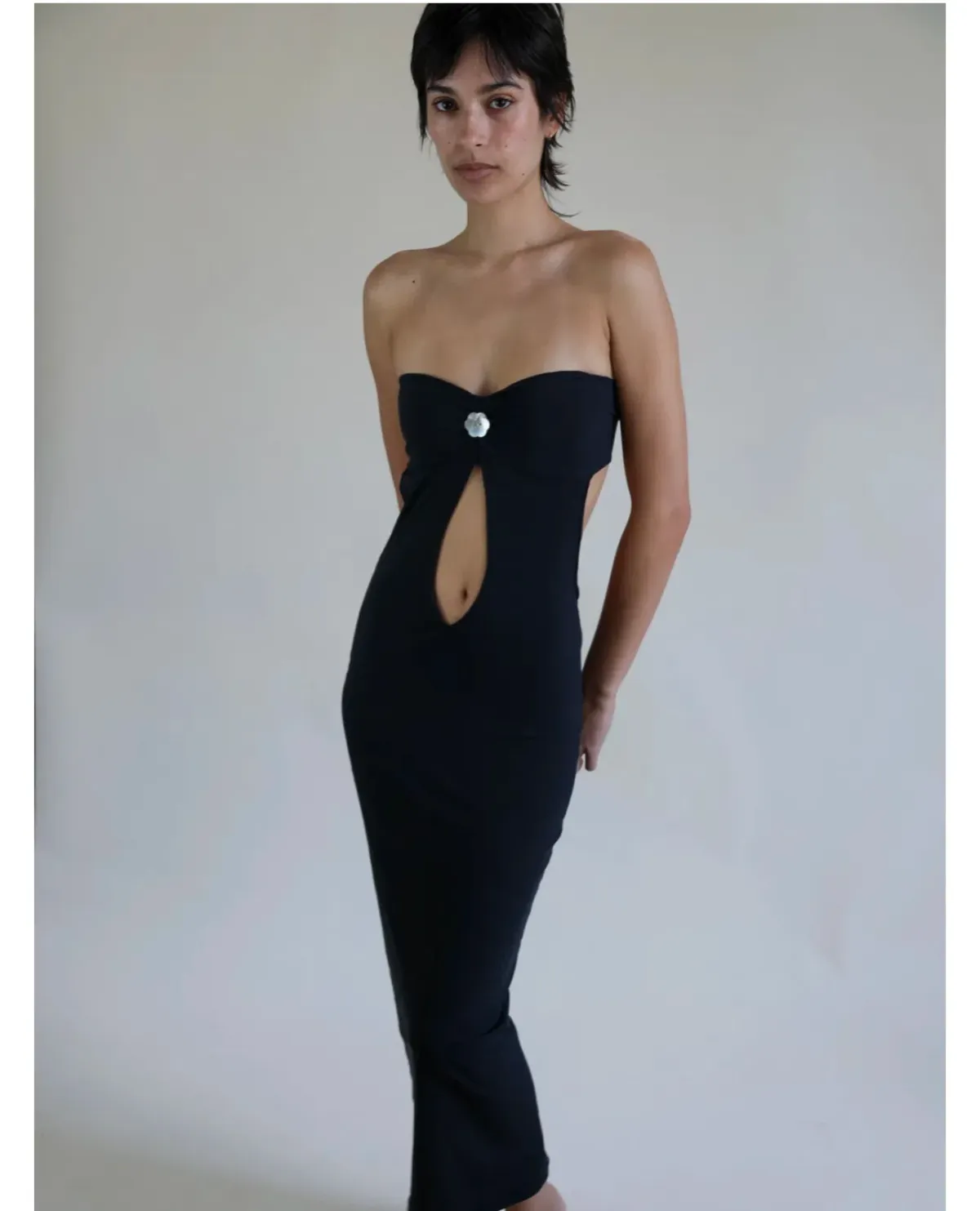 BUCI NYC Long Flower Dress Black Size 6 - Image 1