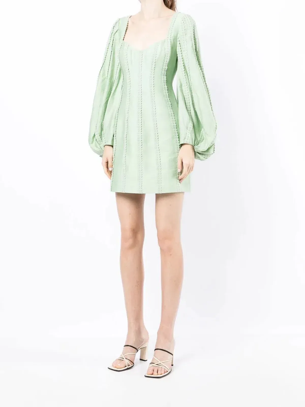 Acler Duxbury Long Sleeve Mini Dress Green Size 14 - Image 1