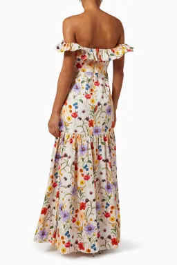 Borgo de Nor Farrah Off Shoulder Cotton Dress Floral Size 12  for rent on The Volte - image 3