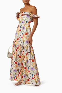 Borgo de Nor Farrah Off Shoulder Cotton Dress Floral Size 12  for rent on The Volte - image 2