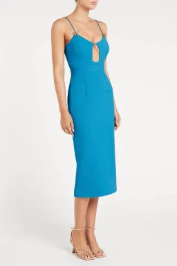 Rebecca Vallance The Hermosa Bow Midi Dress Blue Size 10  for rent on The Volte - image 1