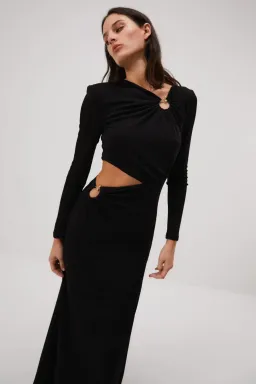Misha Akarai Slinky Jersey Gown Black Size 8  for rent on The Volte - image 3