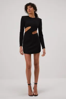 Misha Cosette Bonded Crepe Mini Dress Black Size 6  for rent on The Volte - image 1
