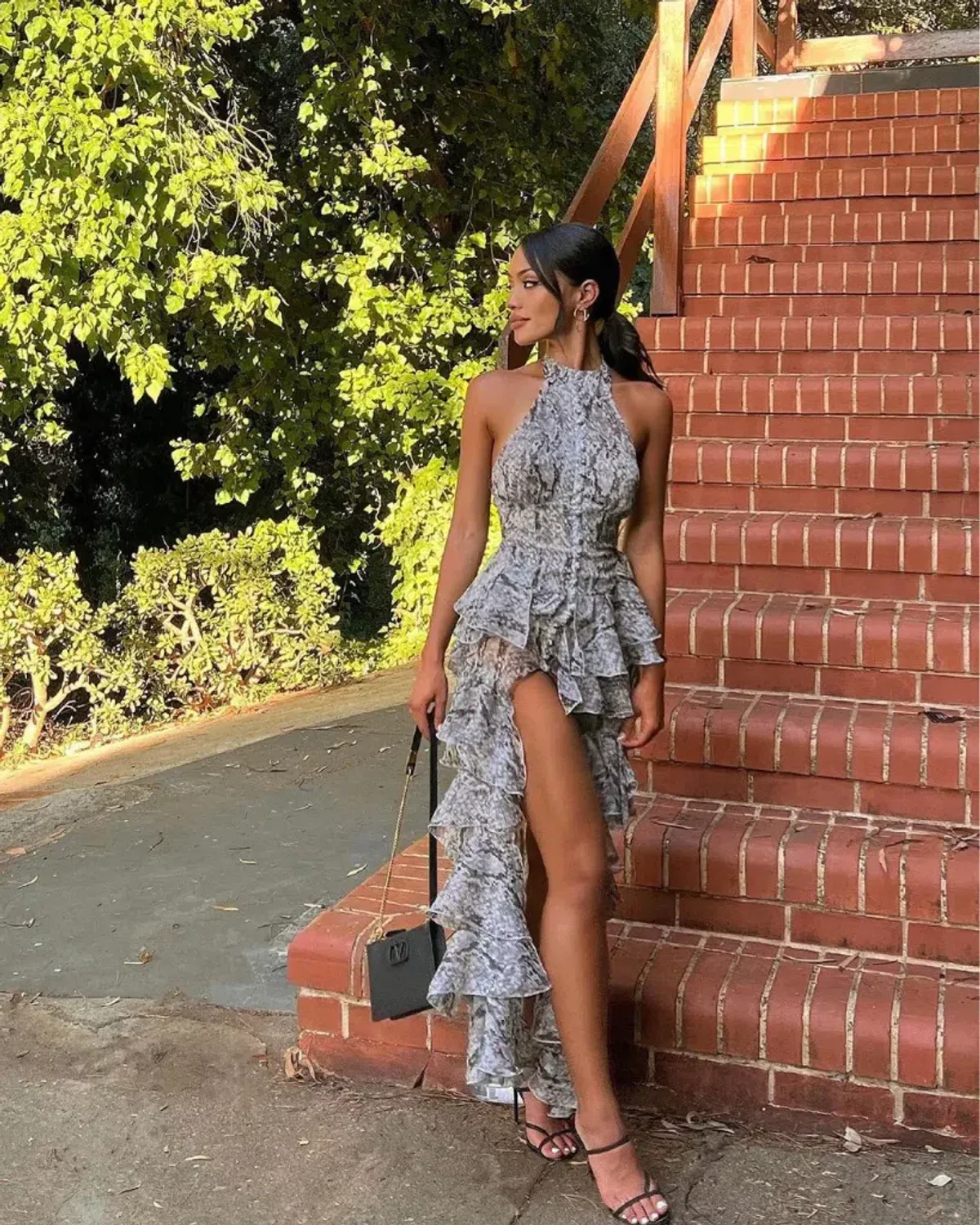 Derma Department Oscar Maxi Dress Snakeskin Size 4 - Image 5