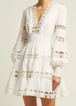 Zimmermann Ivory Embroidered Primrose Daisy Short Dress Size 1/10 for rent on The Volte - image 2