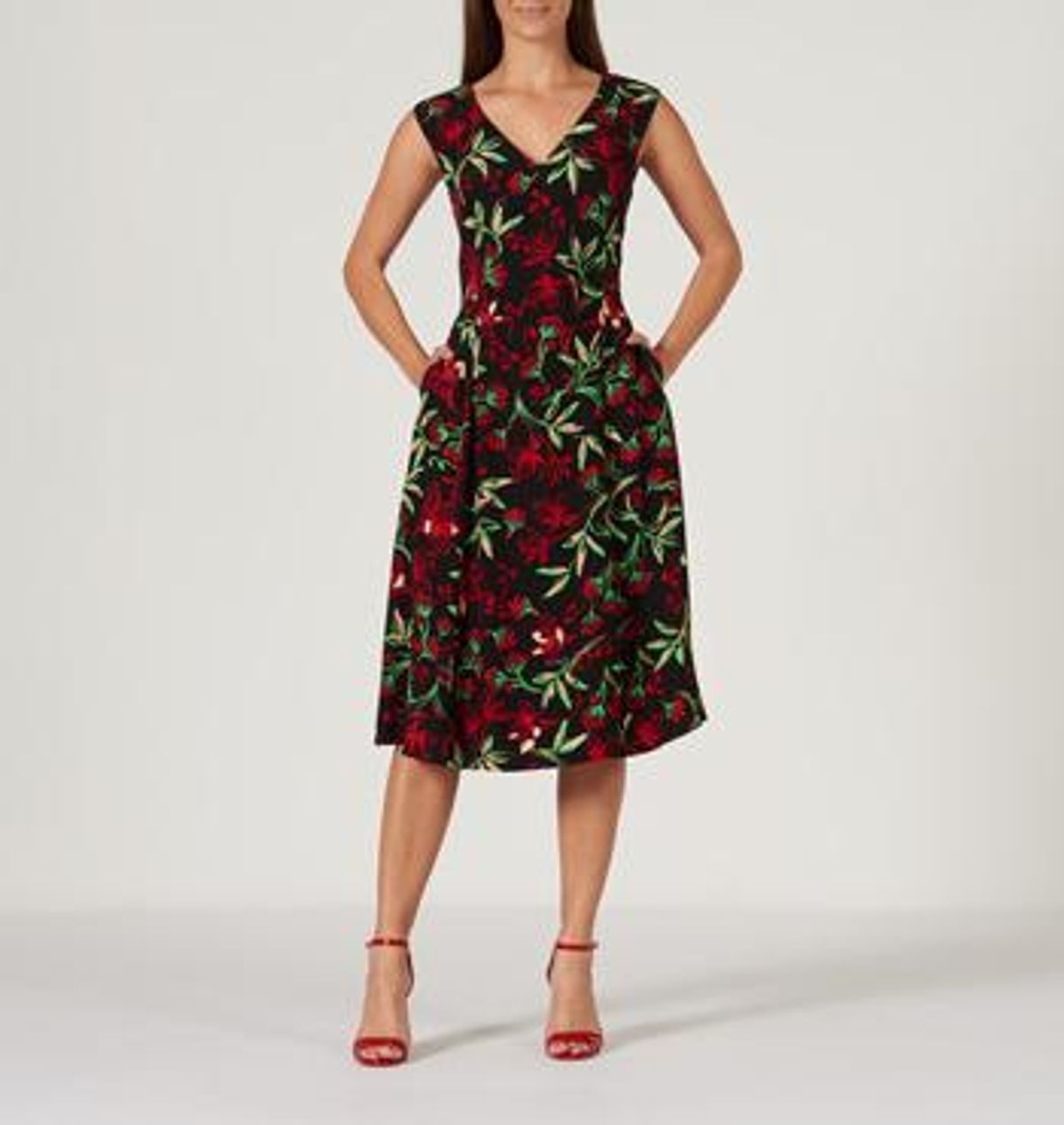 David Lawrence Dark Print Dress - Image 1