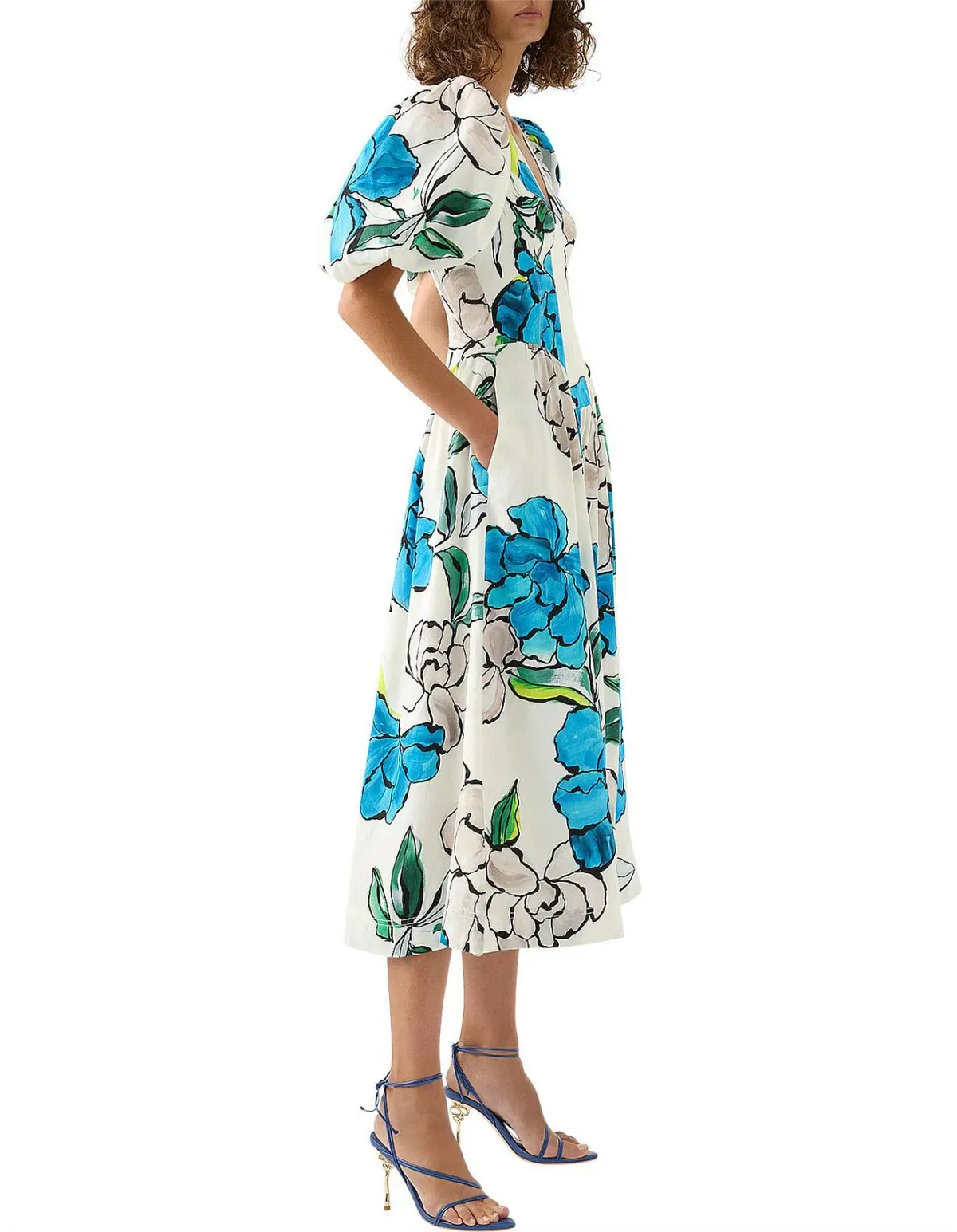 Aje Pedestal Corseted Midi Dress Floral Size 16 - Image 2