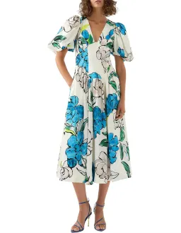 Aje Pedestal Corseted Midi Dress Floral Size 16 for rent on The Volte - image 1