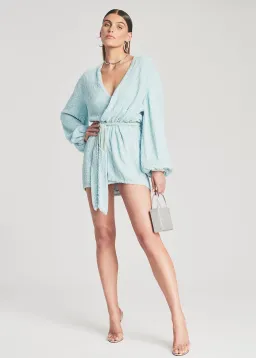 Retrofete Gabrielle Robe Baby Blue Sequin Size 10 for rent on The Volte - image 1