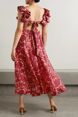 Zimmermann Tiggy Cutout Ruffled Silk Midi Dress Paisley-Print Size 1 / AU 10 for rent on The Volte - image 7