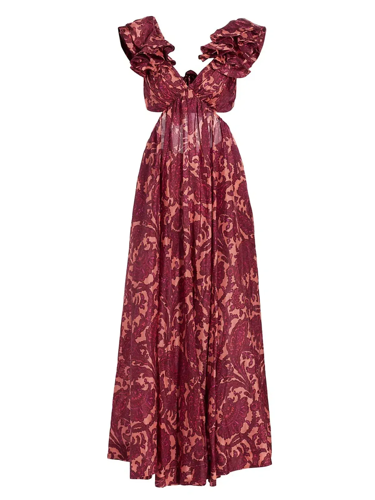 Zimmermann Tiggy Cutout Ruffled Silk Midi Dress Paisley-Print Size 1 / AU 10 - Image 10
