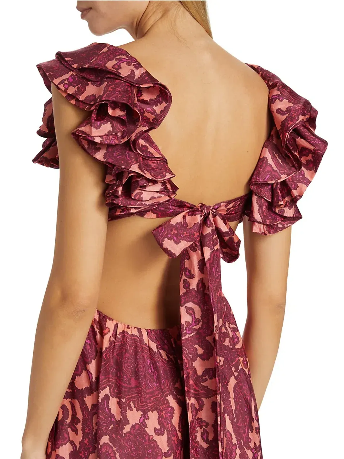 Zimmermann Tiggy Cutout Ruffled Silk Midi Dress Paisley-Print Size 1 / AU 10 - Image 5