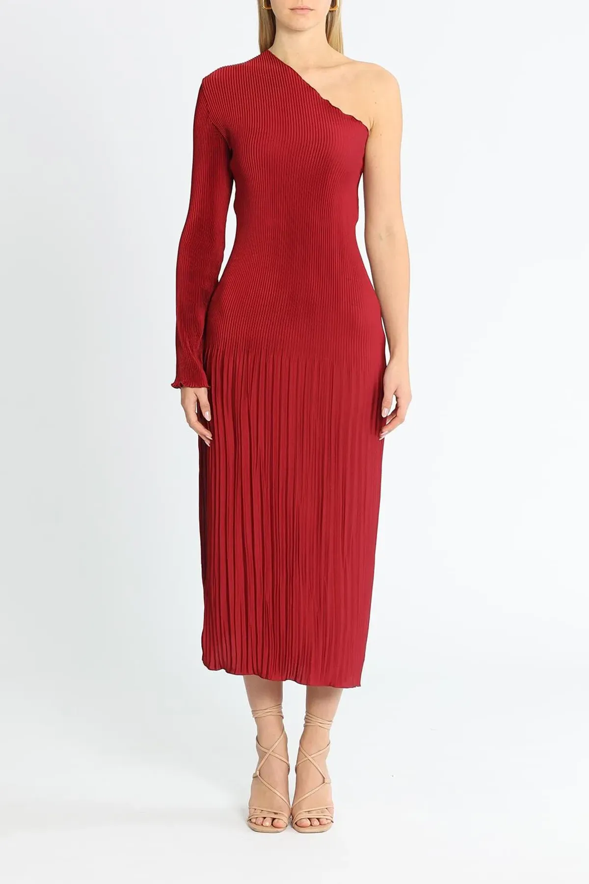 L'Idee Soiree Gigi Gown Sleeved Ruby Red Size 12 - Image 1