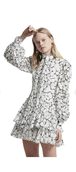 Aje Rebellion Lace Mini Dress Print Size 6 for rent on The Volte - image 7