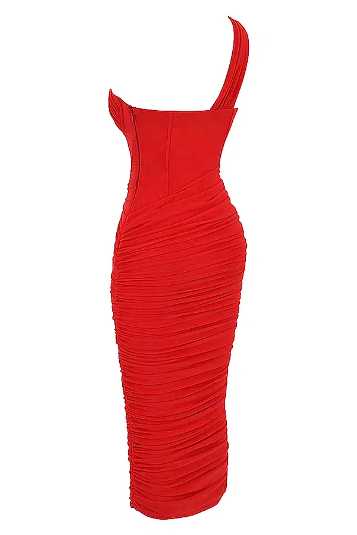 House of CB Valentina Asymmetric Cutout Midi Dress Scarlet Red Size 8 - Image 5