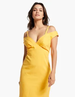 Viktoria & Woods Whirlpool Midi Dress in Mango Orange Yellow Size 14 for rent on The Volte - image 6