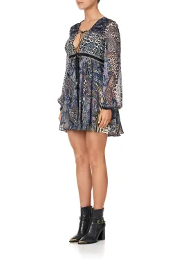 Camilla Short Peasant Dress Festival Express Print Size XS / AU 8 for rent on The Volte - image 1