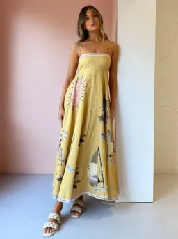 Alemais Sunset Shades Sundress Yellow Size 12 for rent on The Volte - image 4