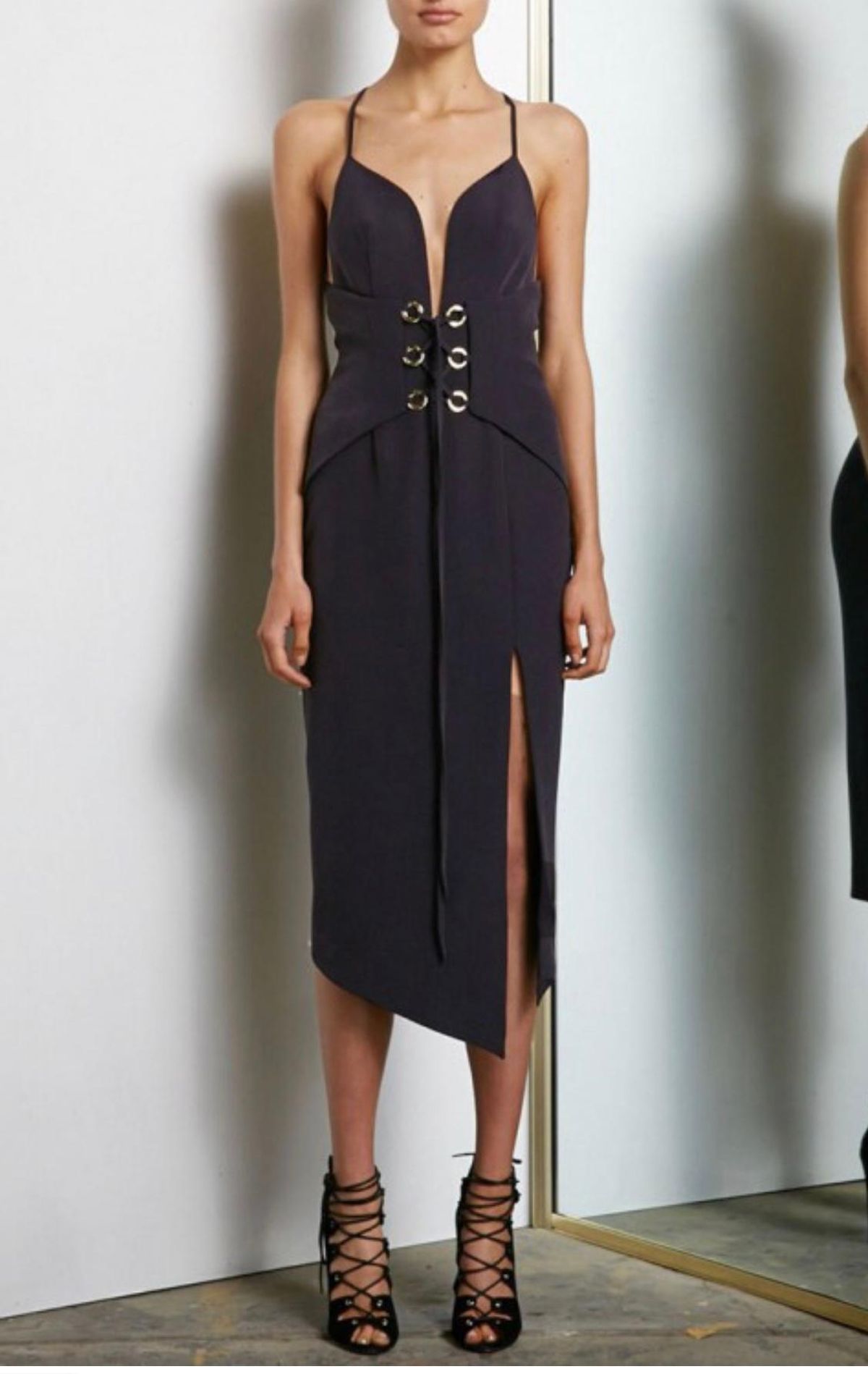 Shona Joy Nightingale Corset Cocktail Midi Dress size 12 - Image 1