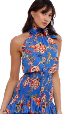 Elliatt Virago Dress Blue Multi Print Size 12 for rent on The Volte - image 4