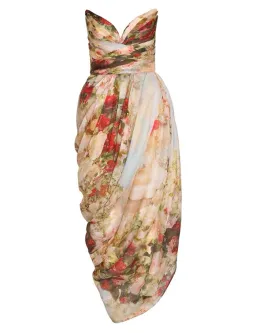Zimmermann The Luminosity Strapless Midi in Rosy Garden Floral Size 0/Au 8 for rent on The Volte - image 5