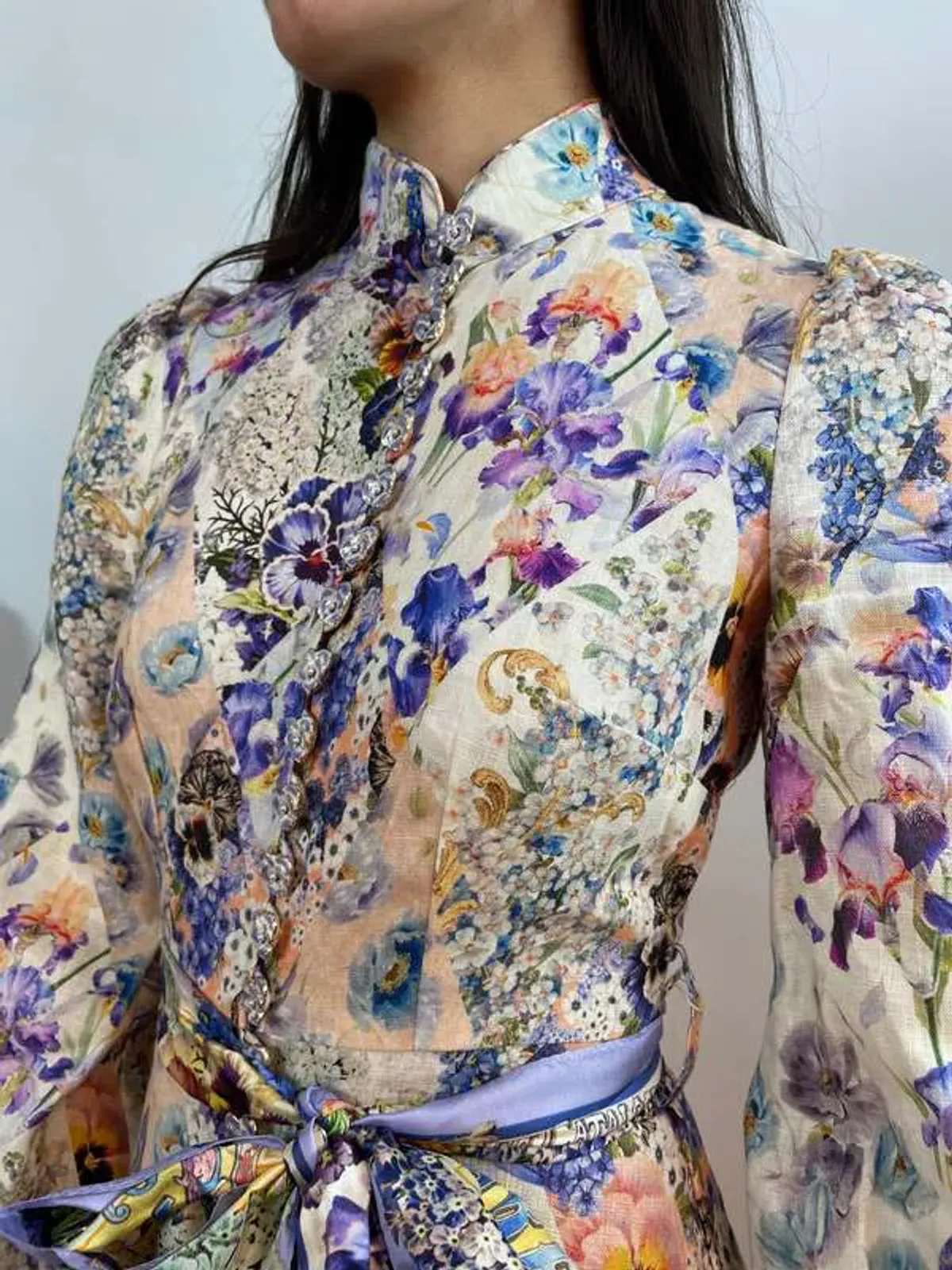 Zimmermann The Tama Belted Mini Dress in Diamond Splice Floral Size 0P / AU 6P  - Image 4