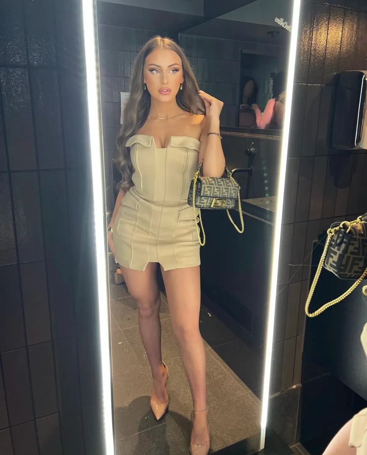 Fendi Mini Baguette Jacquard FF Fabric Bag - Image 4