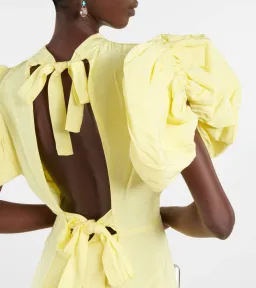 ROTATE Birger Christensen Midi Open Back Yellow Dress Size 8 for rent on The Volte - image 2